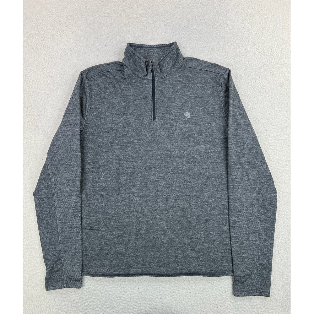 Mountain Hardwear Pullover Mens Large Gray 1/4 Zip Long Sleeve Hiking Top